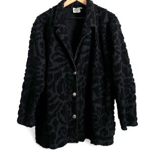 Produce Company Chenille Jacket Textured Lightweight Black XL